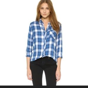 Rails Hunter Mykonos Blue Plaid Long Sleeve Shirt